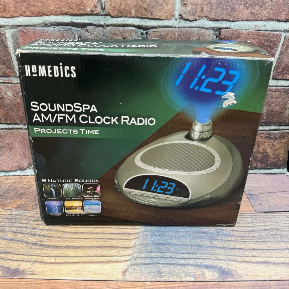 HoMedics SoundSpa SS-4500 AM FM Clock Radio Alarm Projection Clock Sound Therapy